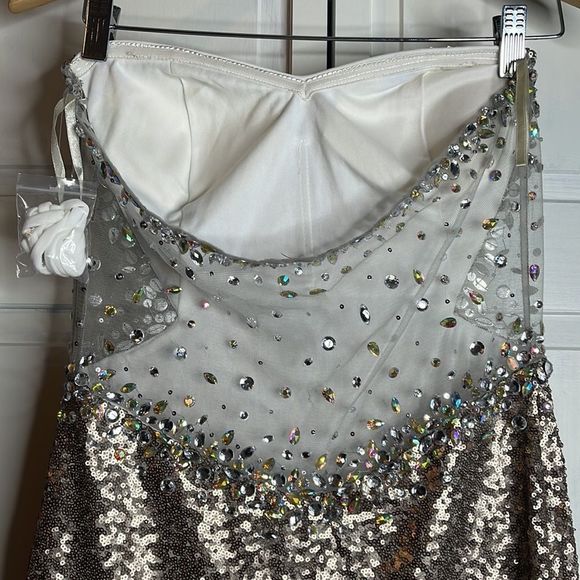 PROM Beaded sparkly beaded gown  wedding formal size 11/12 NWOT - Picture 5 of 12